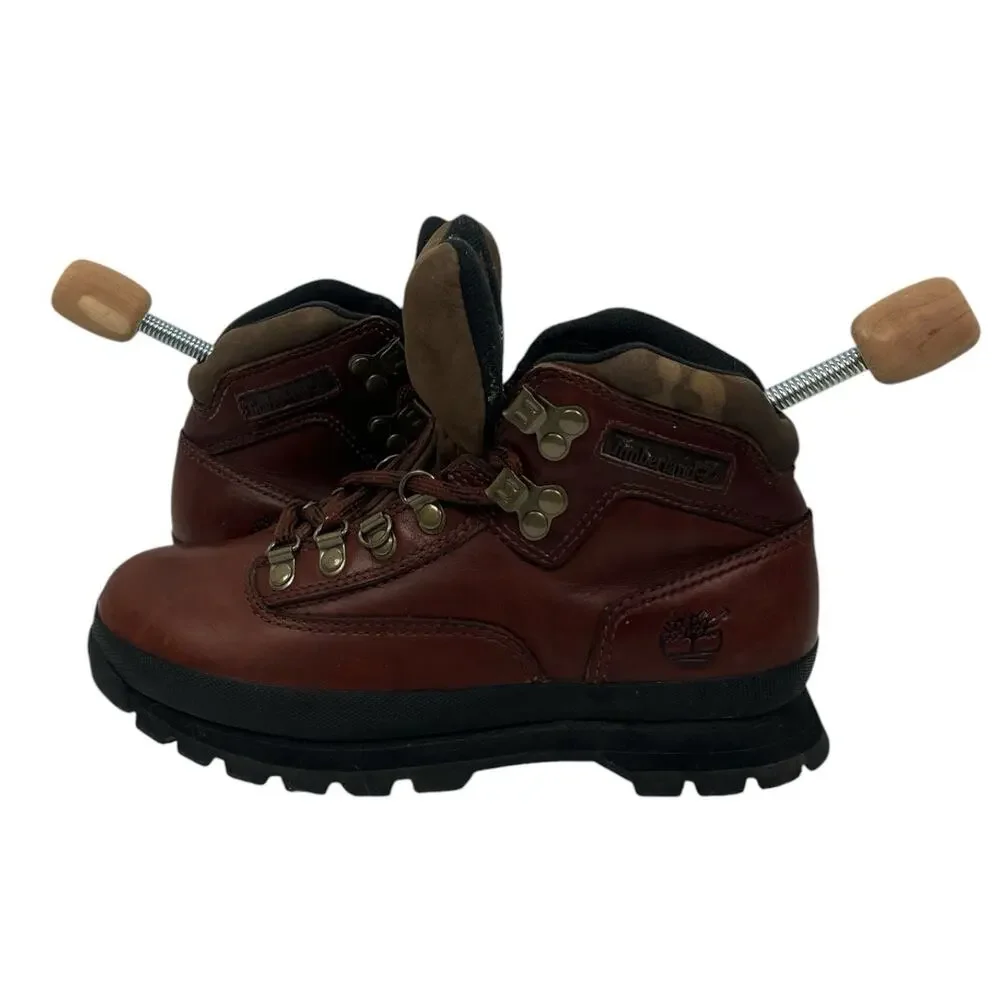 Timberland Euro Hiker 95363 Kids 6.5M Brown Leather Boots Vintage Hiking